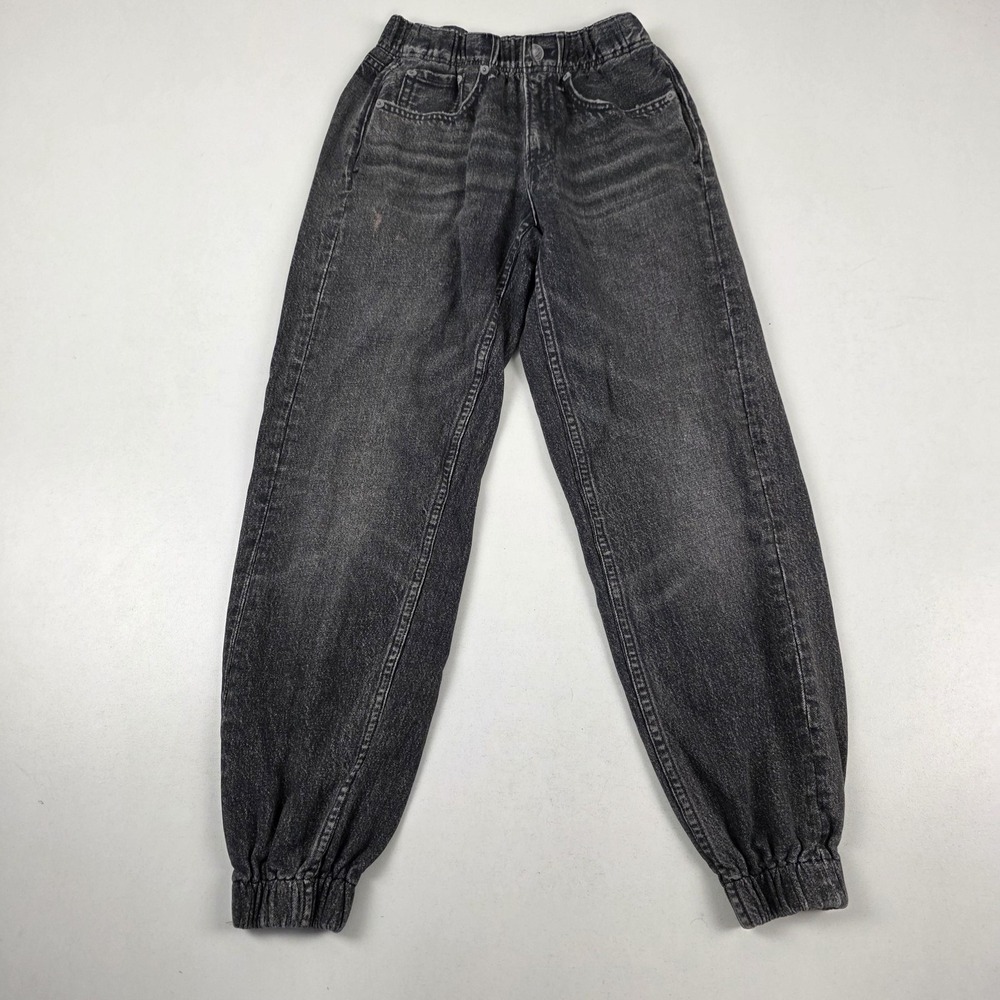 Rag & Bone Jeans Kids XS Gray Tapered Jogger Elastic Cuff Pull On Denim Pants